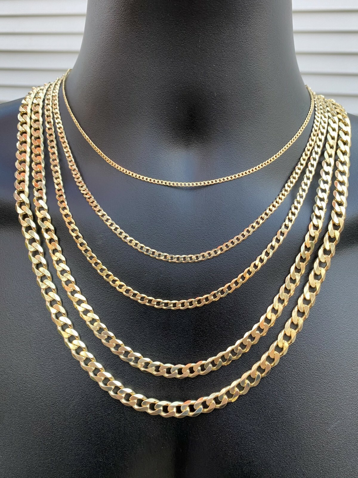 Solida Plata 925 Bañada Oro de 14k Cadena o Pulsera Estilo Miami Cuban