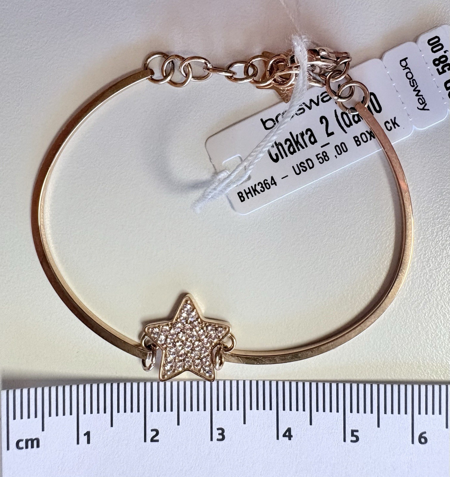 Brosway Italia Bracelet Chakra Star ‘Shine’ Rose Gold BHK364 Stainless Steel New