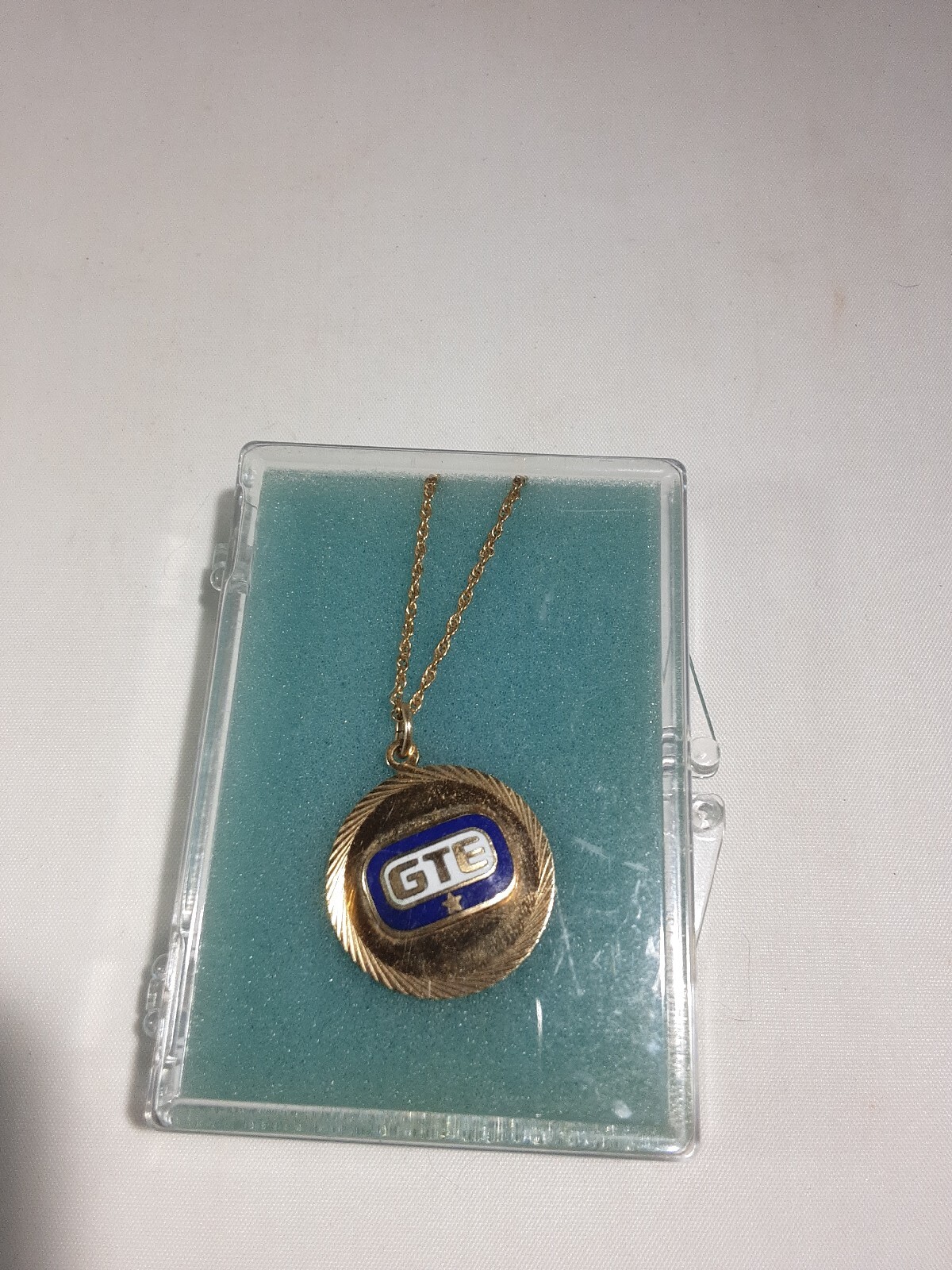 Vintage 10k Gold Filled GTE Award Pendant Necklace With Case