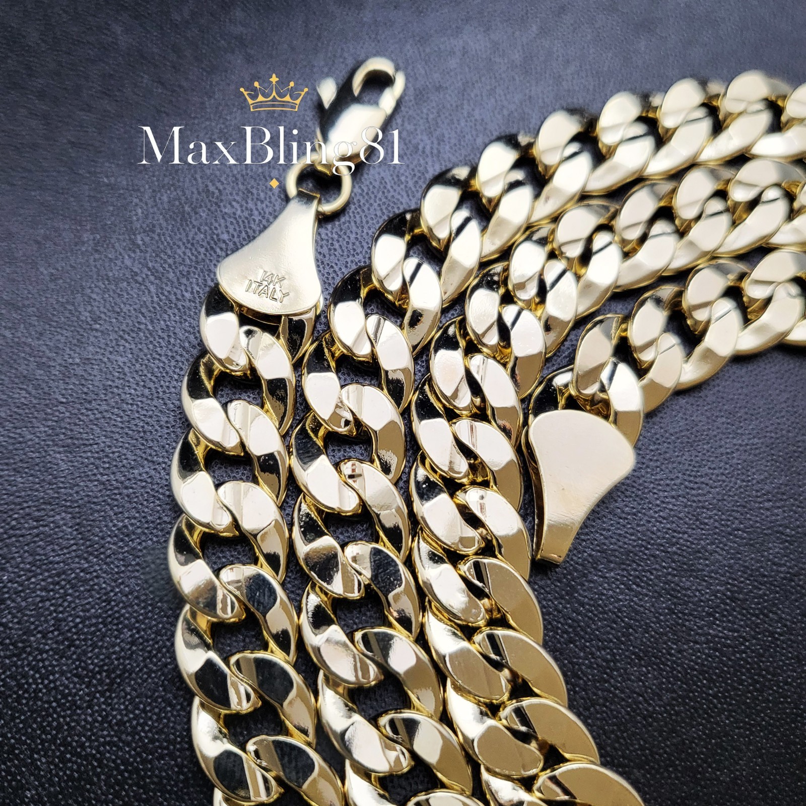 14K Stamped High End Brass Premium Gold plated 4~10mm Miami Cuban Chain Necklace