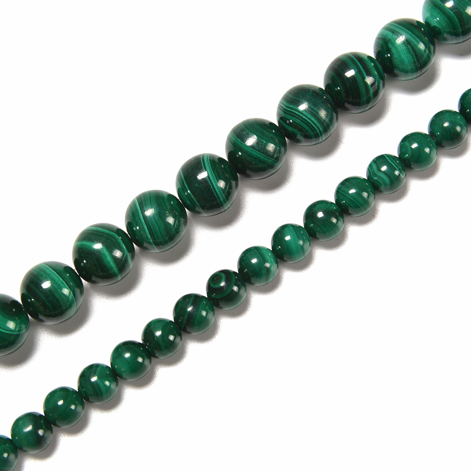 Natural Malachite Smooth Round Beads 6mm 7mm 8mm 10mm 12mm 15.5″ Strand