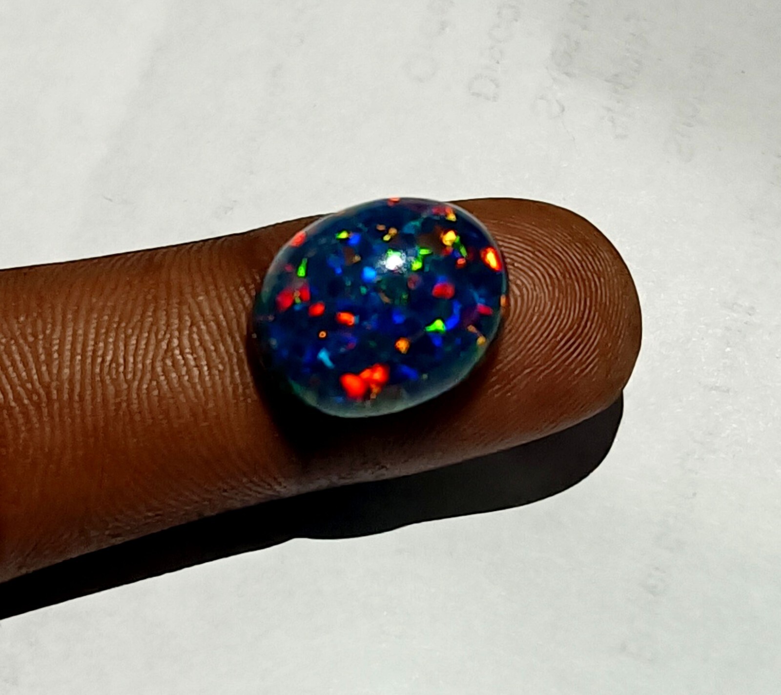 NaturalCertified Black Fire Opal Oval Cabochon 9.70 Ct Australian Loose Gemstone