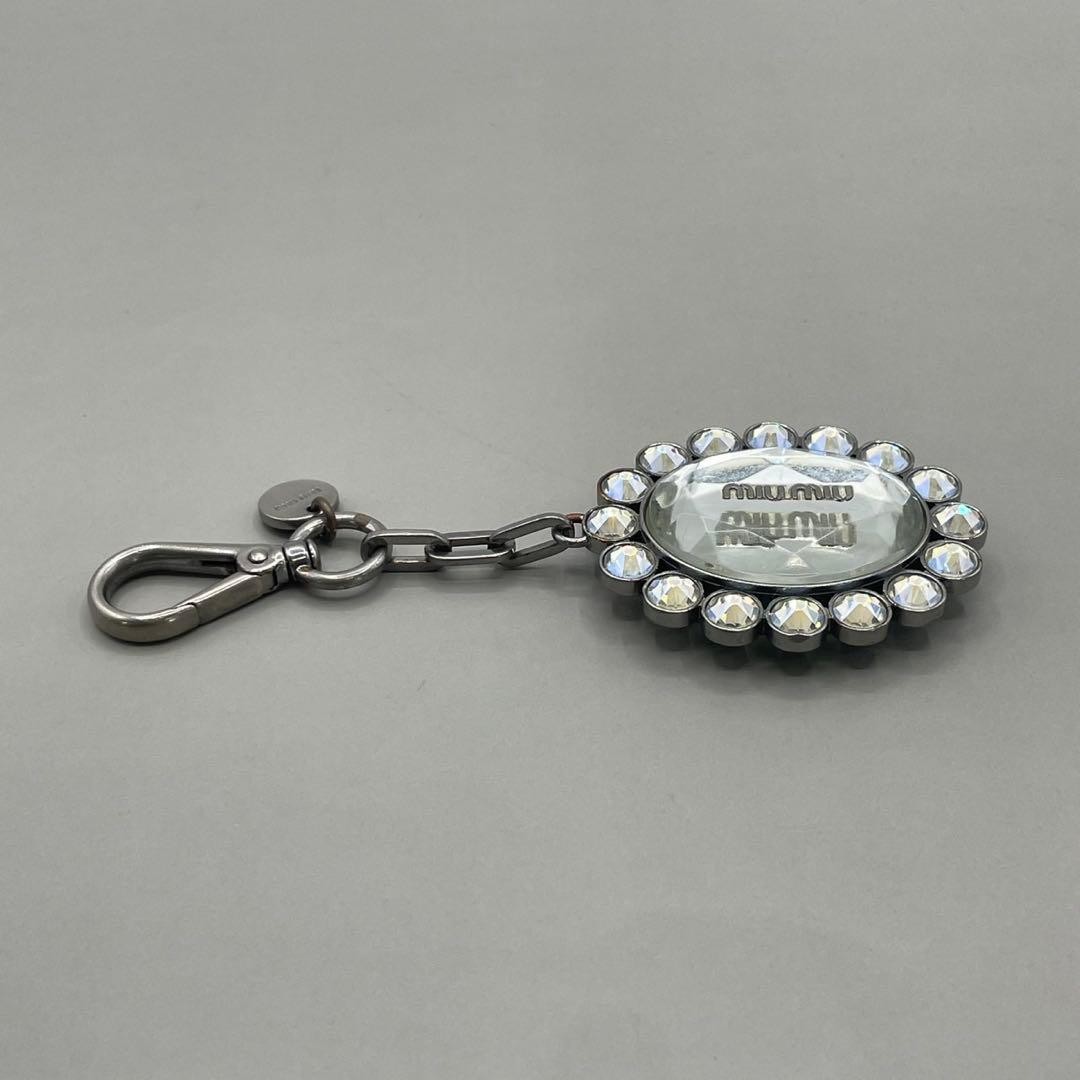 Miu Miu Crystal Silver Bijou Keychain Used / Authentic with Refund Guarantee