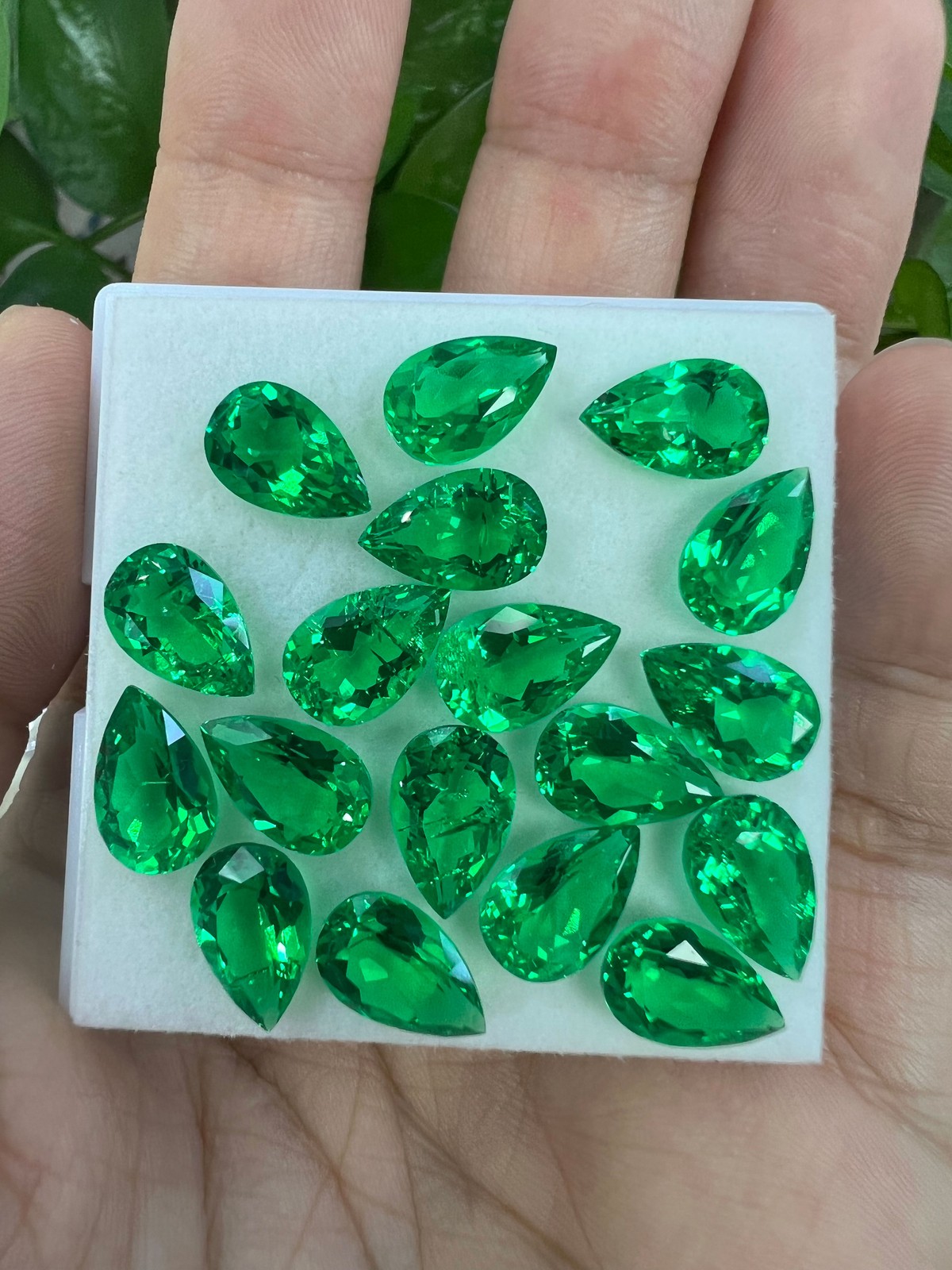 AGL Lab Grown Hydrothermal Pear Cut Lab Grown Colombia Emerald Loose Gemstones
