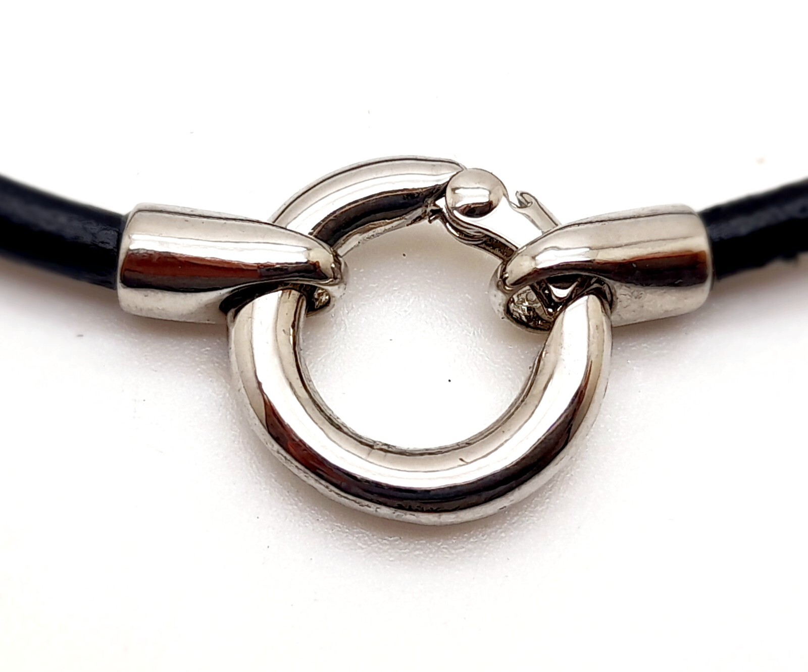 2.5mm Double Layered Black Faux Leather pendent Jewelry 16 inch Choker Necklace