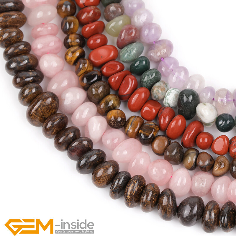 Natural Stone 8-10×10-12mm Freeform Nugget Loose Beads For Jewellery Making 15″