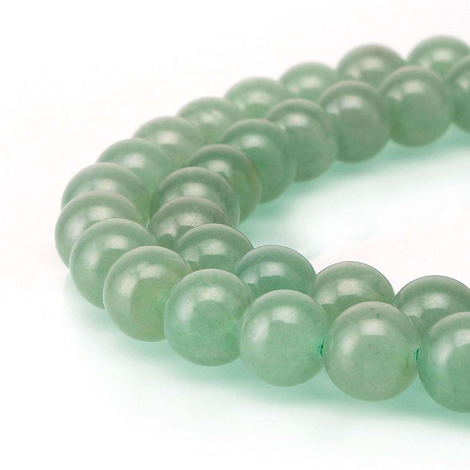 Green Aventurine Smooth Round Beads 4mm 6mm 8mm 10mm 12mm 15.5″ Strand