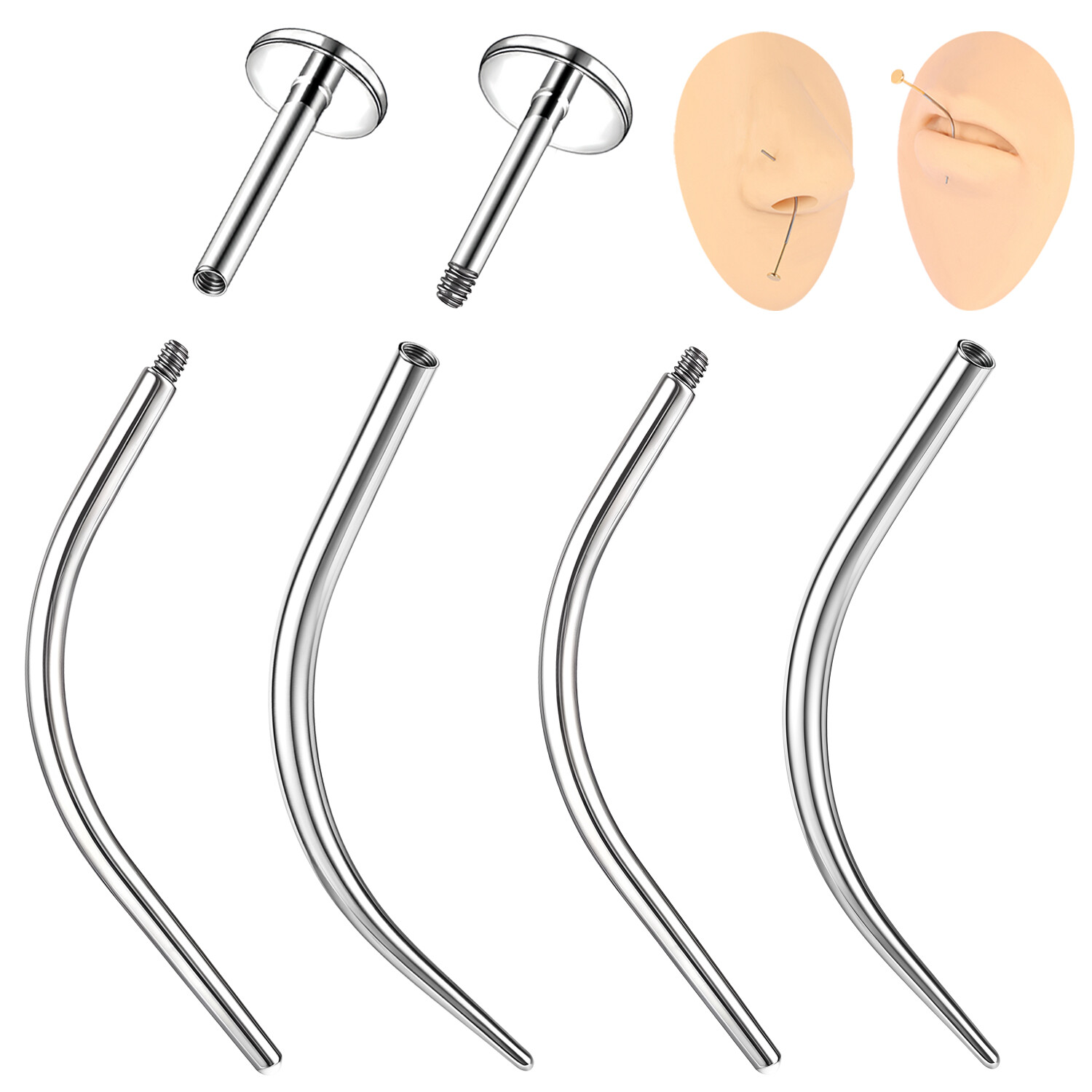 18g-12g Stainless Steel Piercing Needles External/Internal Thread Piercing Tool