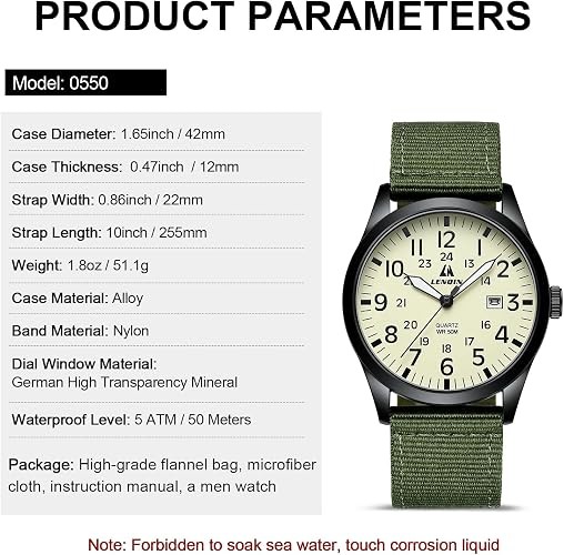 Mens Watches Unisex Military Sport Nylon Strap Stylish Luminous Fashion Analog Q