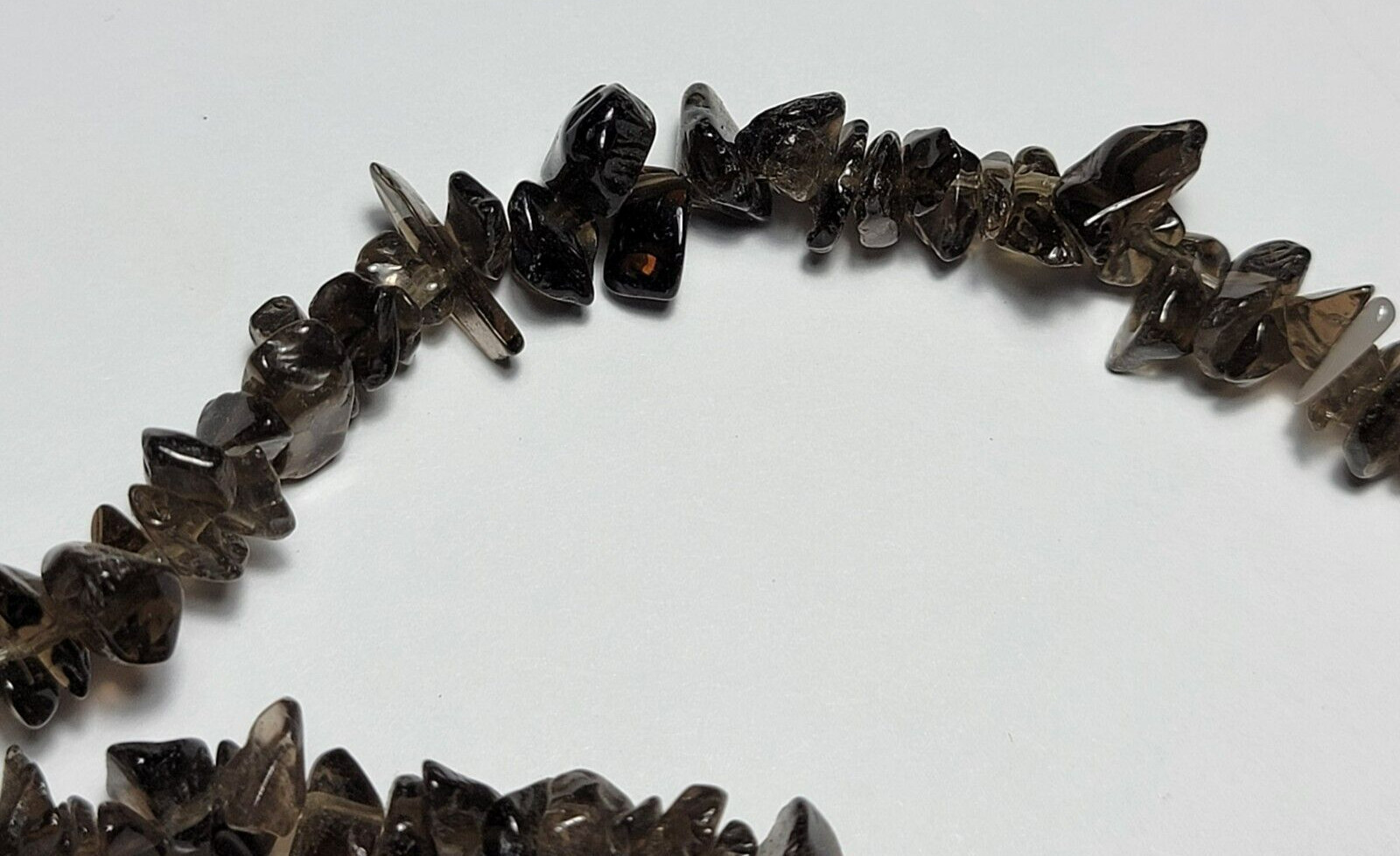 Smoky Quartz Chip Bead Strands about 32” long