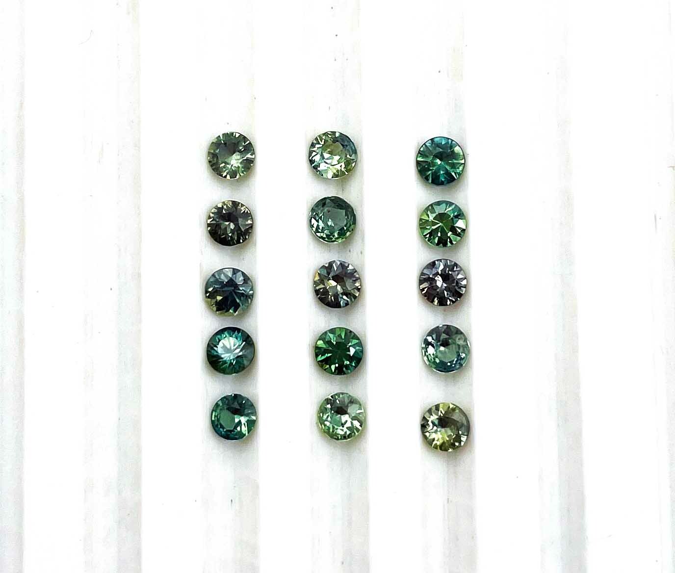 Natural Teal Sapphire Round Cut Loose Gemstone Lot 5 Pcs 3.50 MM 1 CT