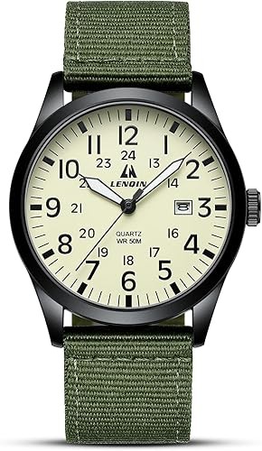 Mens Watches Unisex Military Sport Nylon Strap Stylish Luminous Fashion Analog Q