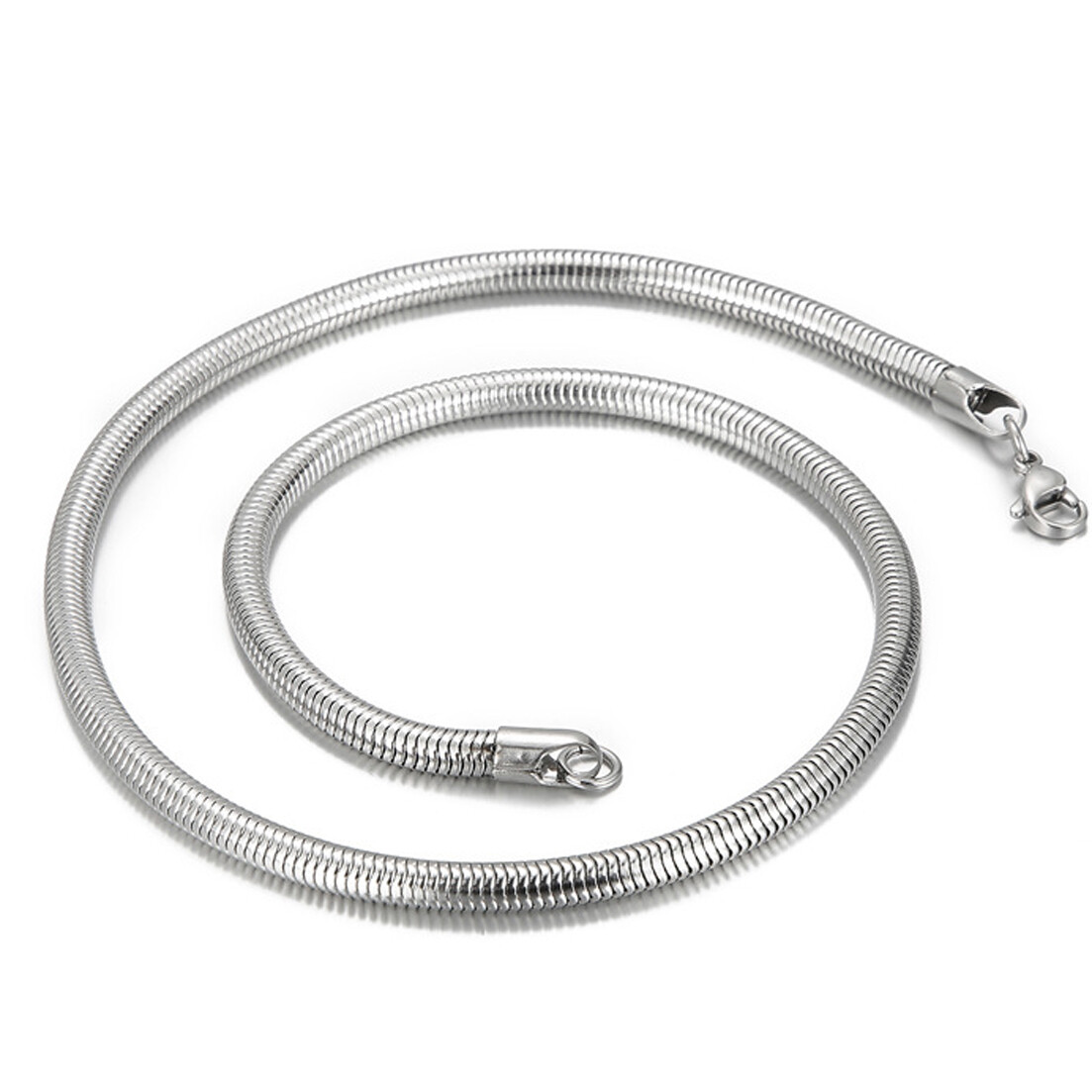 20″ 22″ 24″ Fashion 316L Stainless Steel Round Snake Chain Neklace for Men Women