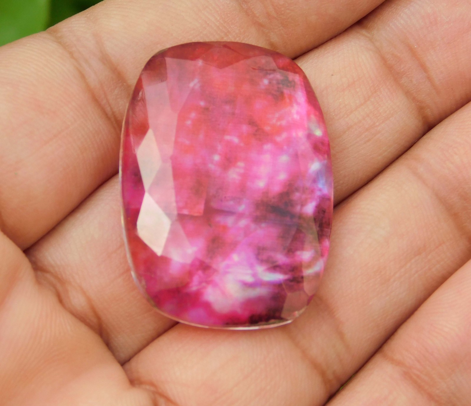 61.00cts. Huge Natural Cushion Canadian Fire Ammolite Loose Gemstone