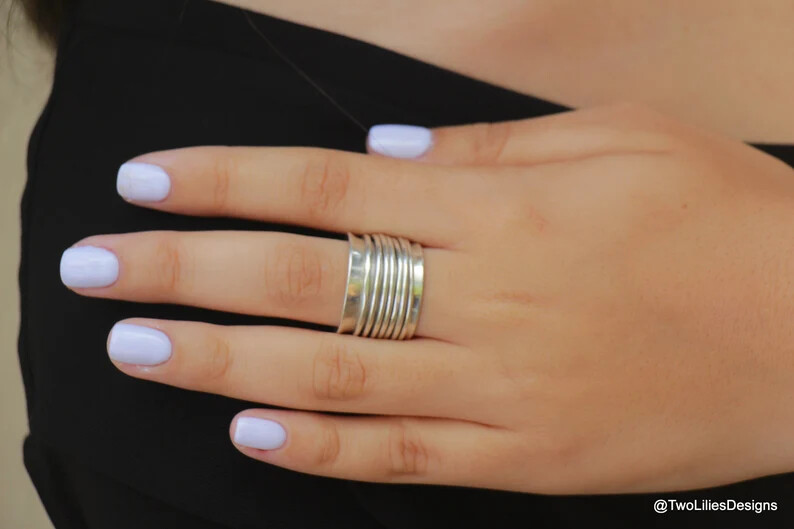 925 Sterling Silver Band &Spinner Meditation Ring Handmade Ring All size-D-83