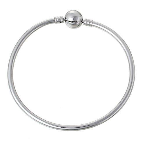 8 2/8″ Stainless Steel European Style Bangle Bracelet Silver Tone