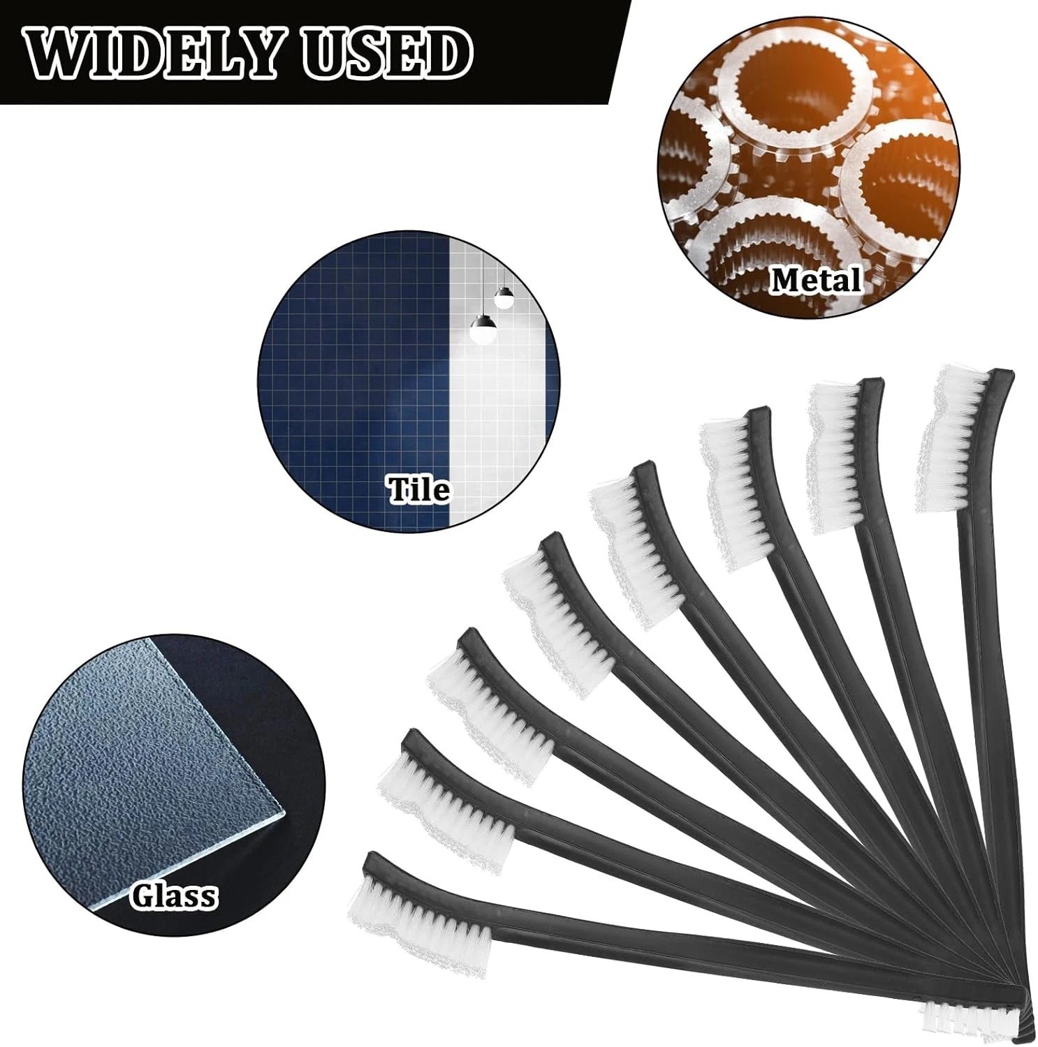 10PCS Double Ended Nylon Cleaning Brushes Small Detail Crevice Cleaner Jewelry