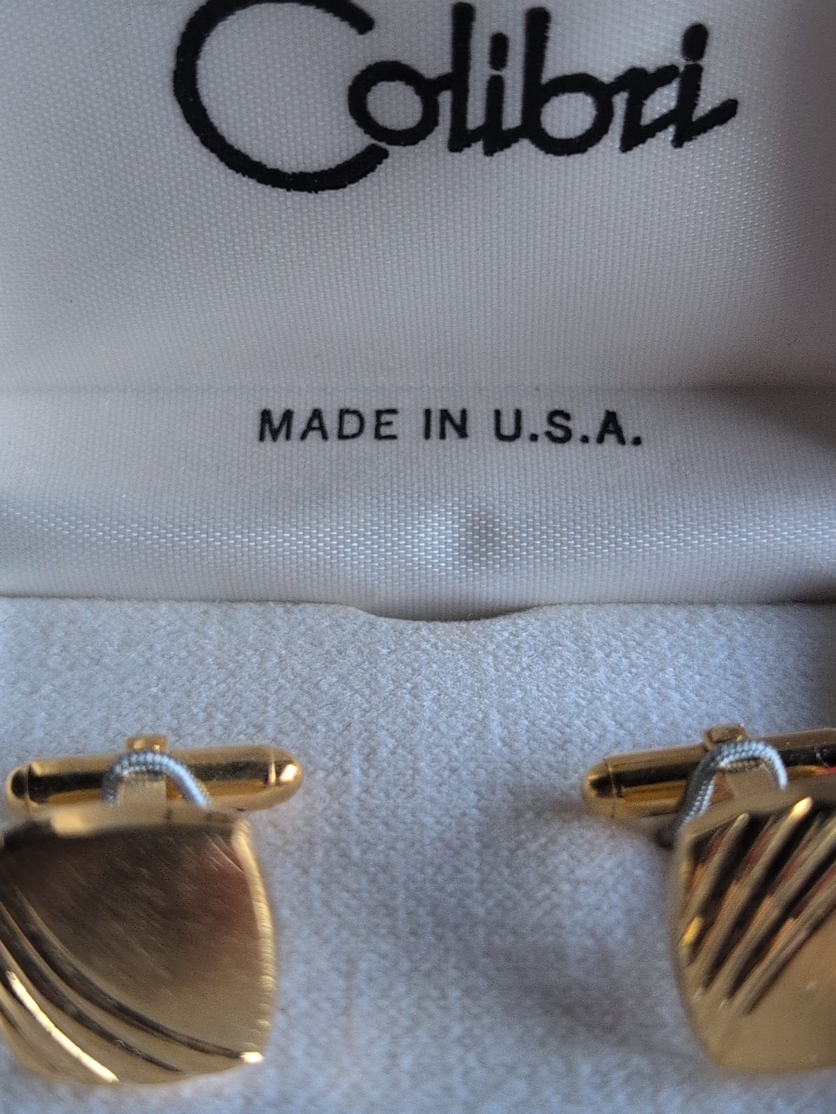Cufflinks Colibri Black & Goldtone Gold Tone Made In USA NIB FAST FREE SHIPPING
