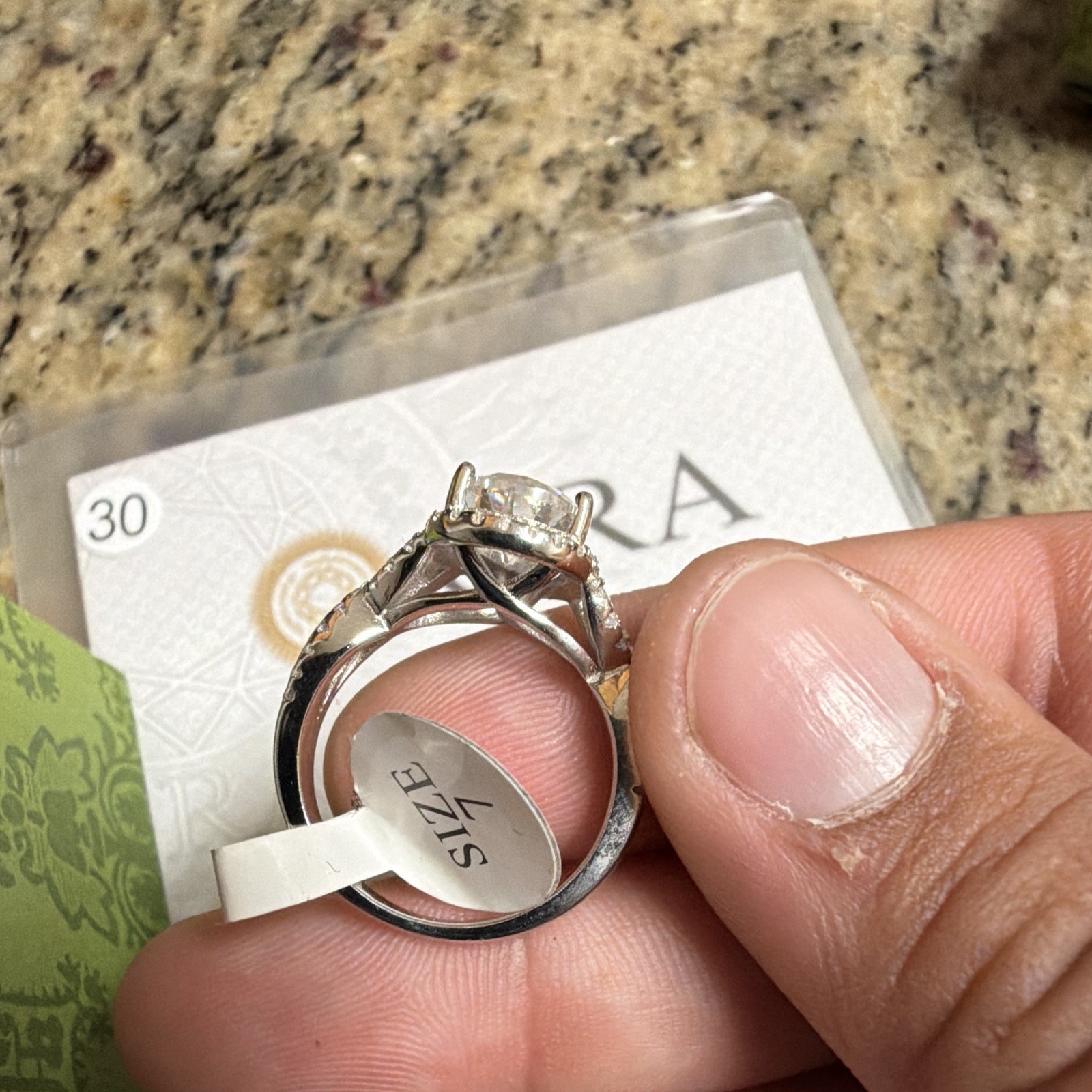 925 White Gold Pear Moissanite Halo Ring 2.0ctw GRA Size 7 7x10mm