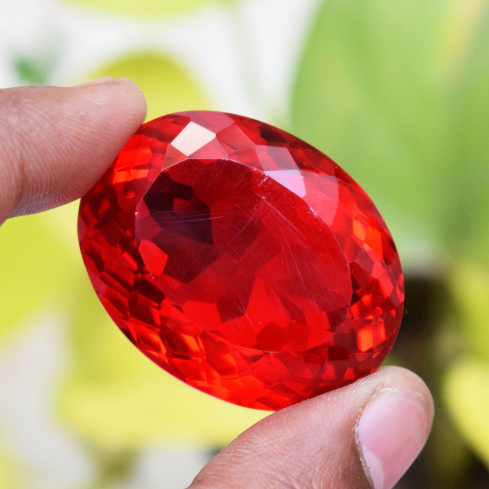 181.65 Carat Huge Blood Red Spinel Oval Cut Flawless Certified Loose Gemstone