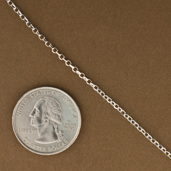 Silver Rolo Chain, Diamond Cut, Small Round Link, 1ft, Baby Rolo Chain, 5510DC