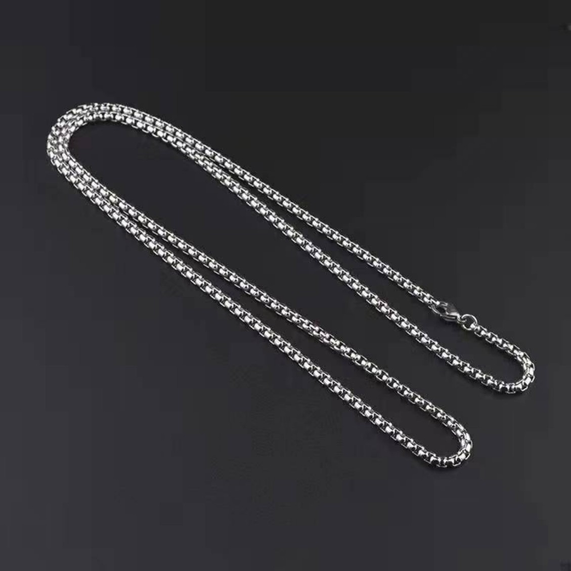 Classic Box Bead Chain Silver Plated Alloy Versatile Necklace Chain No Pendant