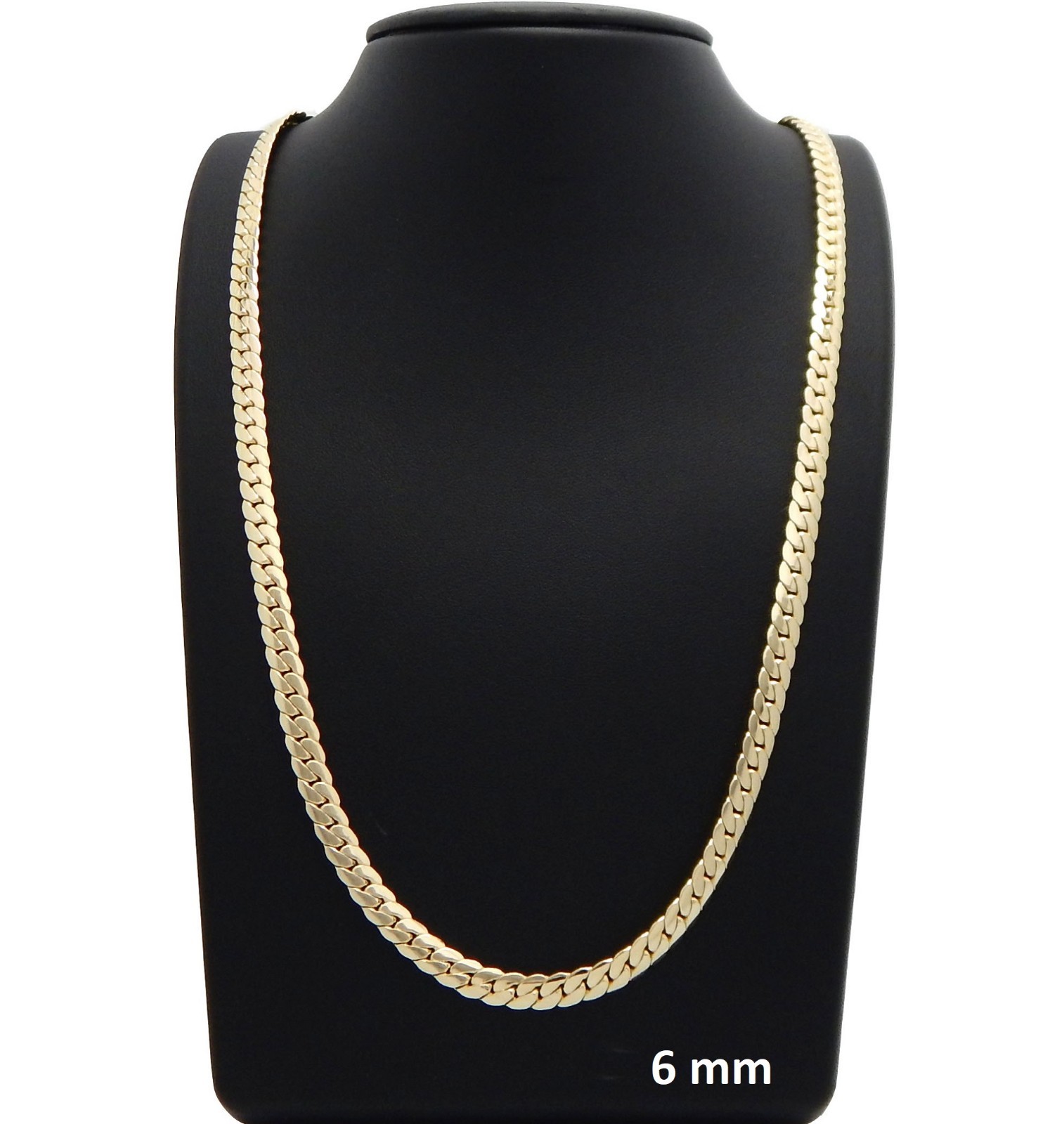 Miami Cuban link Chain 4mm to 12mm Necklace Bracelet 14k Gold Plated 20″ 24″ 30″
