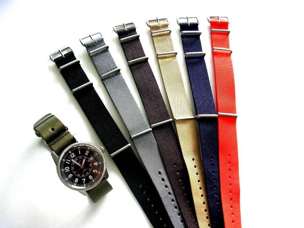 18mm Black-Red NATO g10® RAF Pilot nylon watchband strap Bond IW SUISSE 20 22 24