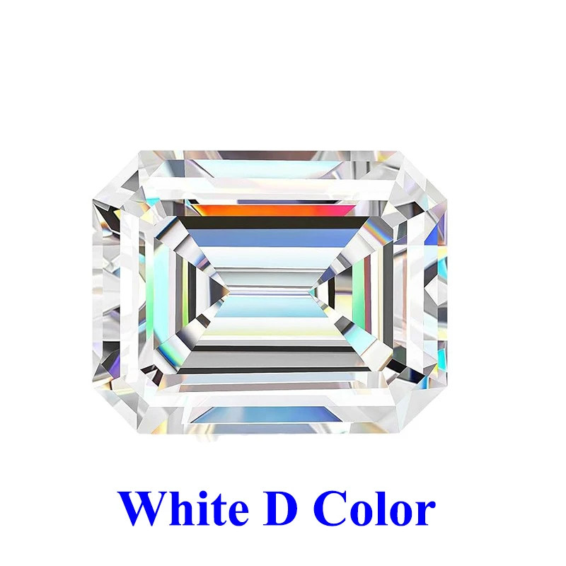 0.5-10CT Multi-color Emerald Cut Moissanite Loose Stone Gemstone for DIY Jewelry