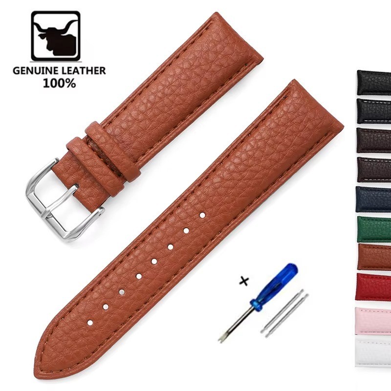 Genuine Leather Watch Band 14mm 16mm 18mm 20mm 22mm Watch Strap for Men Women