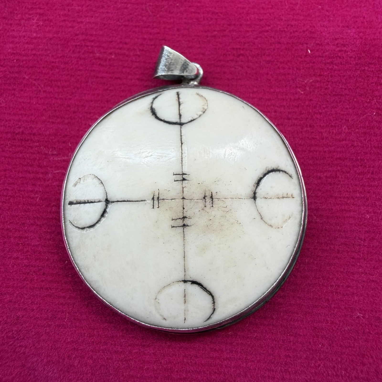 Sterling Silver 925 Nepalese Hand Carved Pendant – Wards Off Negative Forces