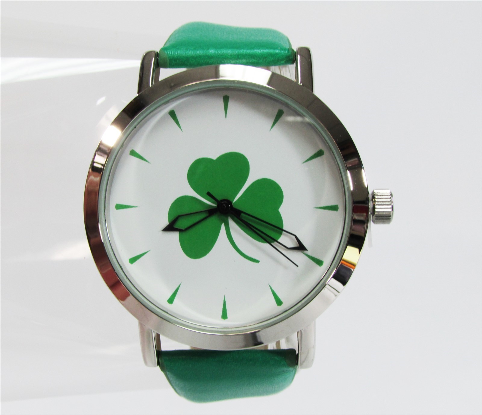 Shamrock Clover Leaf Watch Unisex Irish Wristwatch St. Patrick’s Day Gift Green