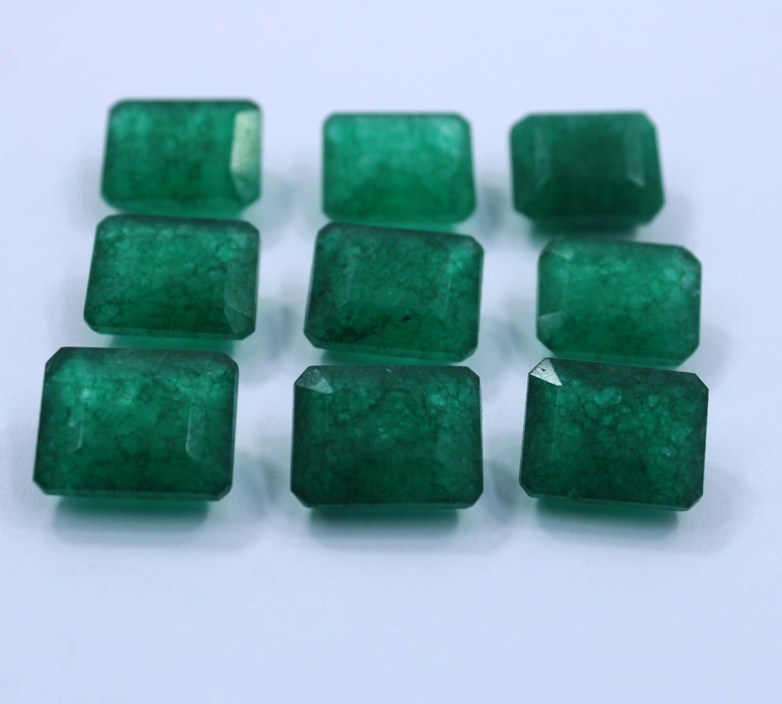 Natural 110 Ct Lot Certified Colombian Green Emerald Cut Emerald Loose Gemstone