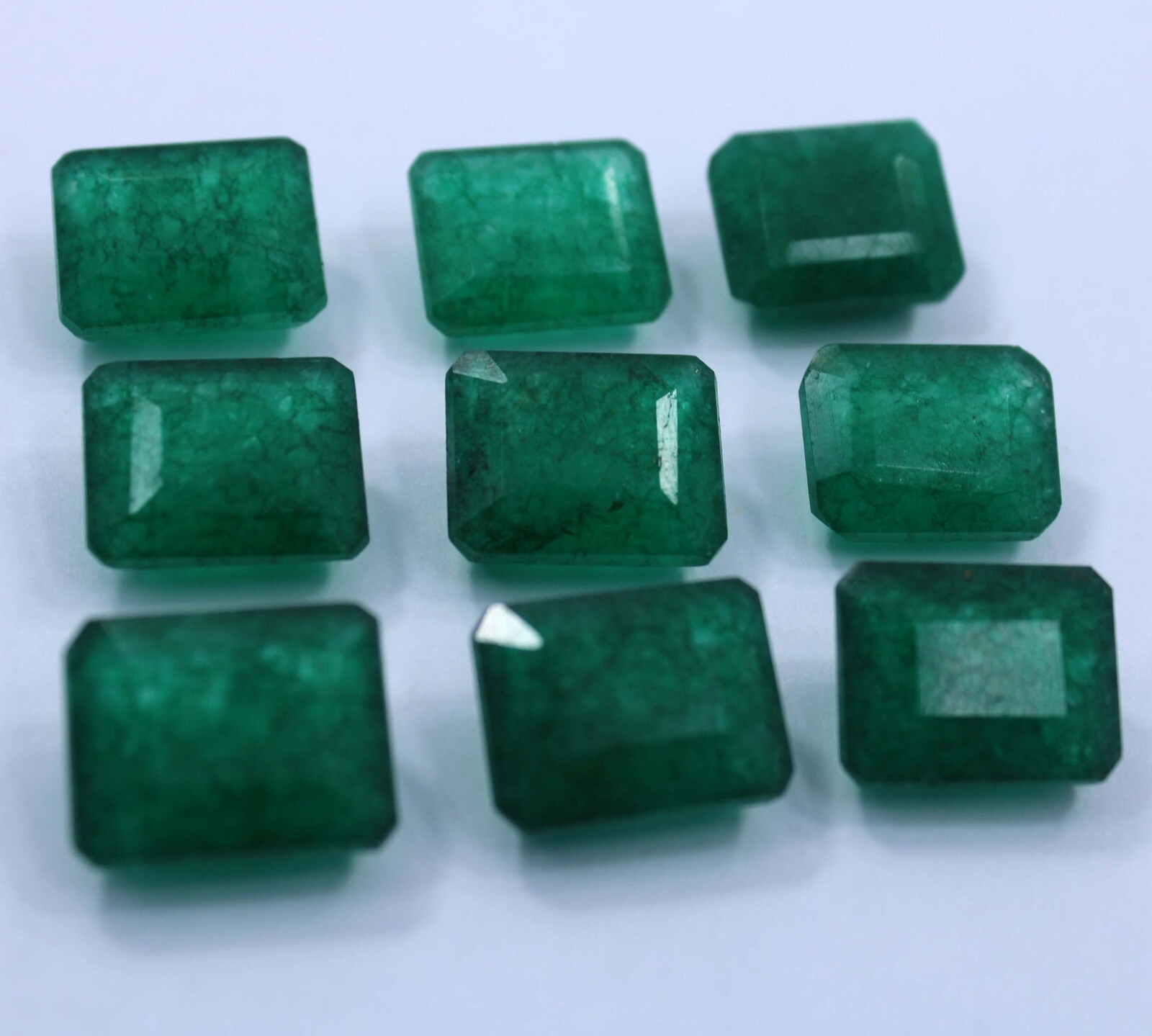 Natural 110 Ct Lot Certified Colombian Green Emerald Cut Emerald Loose Gemstone