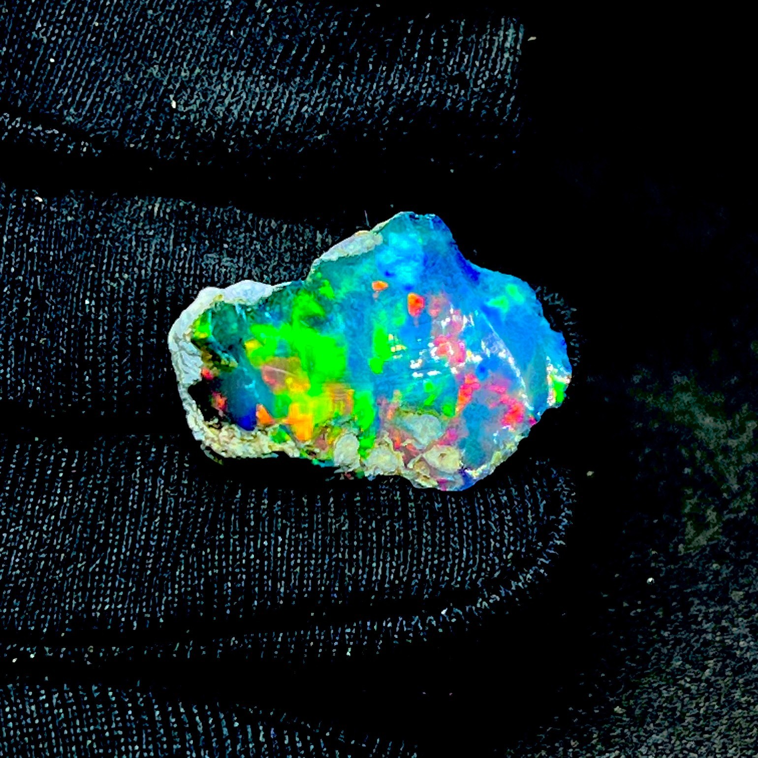 10 Ct Black Ethiopian Opal Rough, Jewelry Grade Welo Opal Rough, Multi Fire Opal