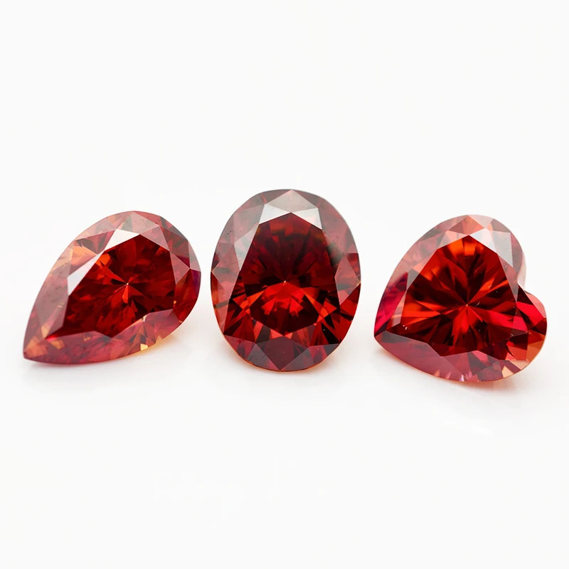 Garnet Color Multi-shape 0.5-3ct Moissanite Stones GRA VVS1 for Jewelry Making