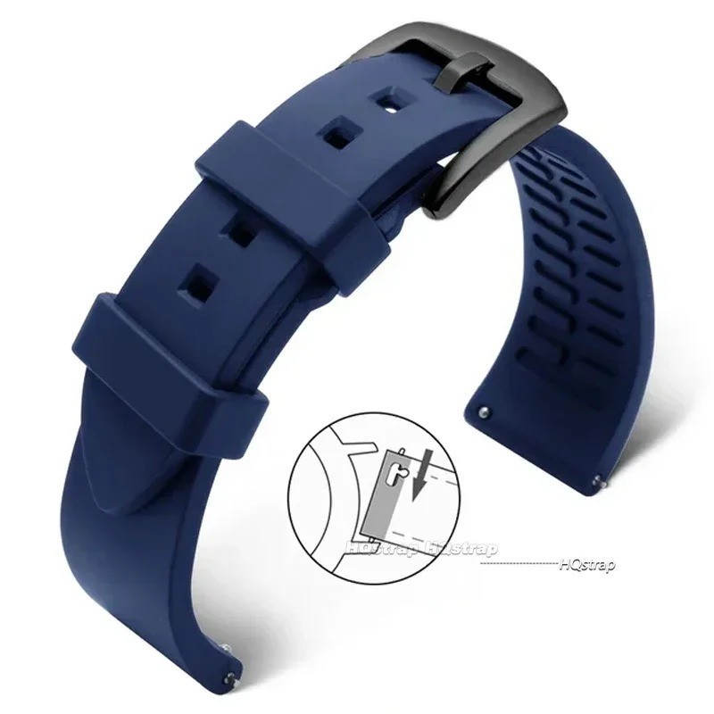 18mm 20mm 22mm Soft Silicone Watch Band Divers Replacement Strap Quick Release