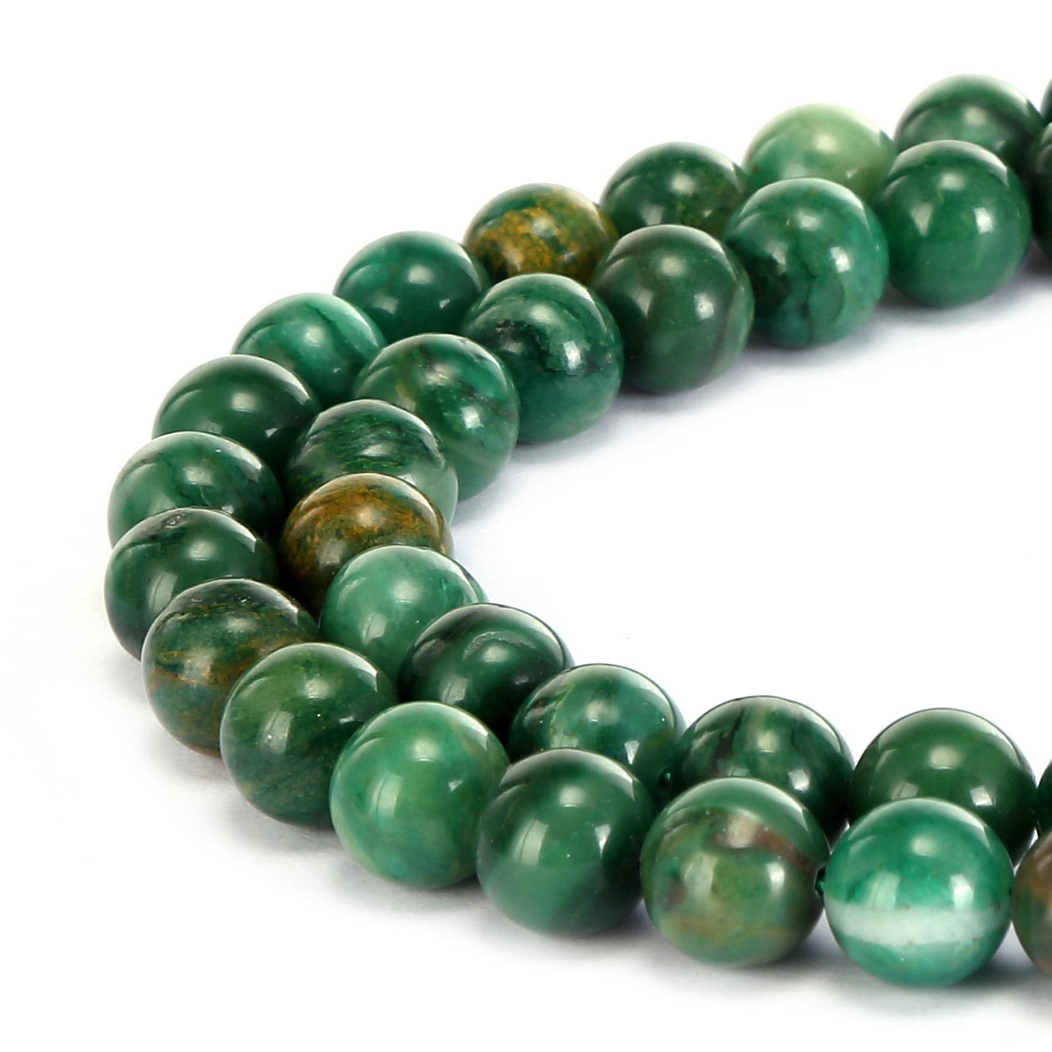 African Jade Smooth Round Beads 4mm 6mm 8mm 10mm 15.5″ Strand