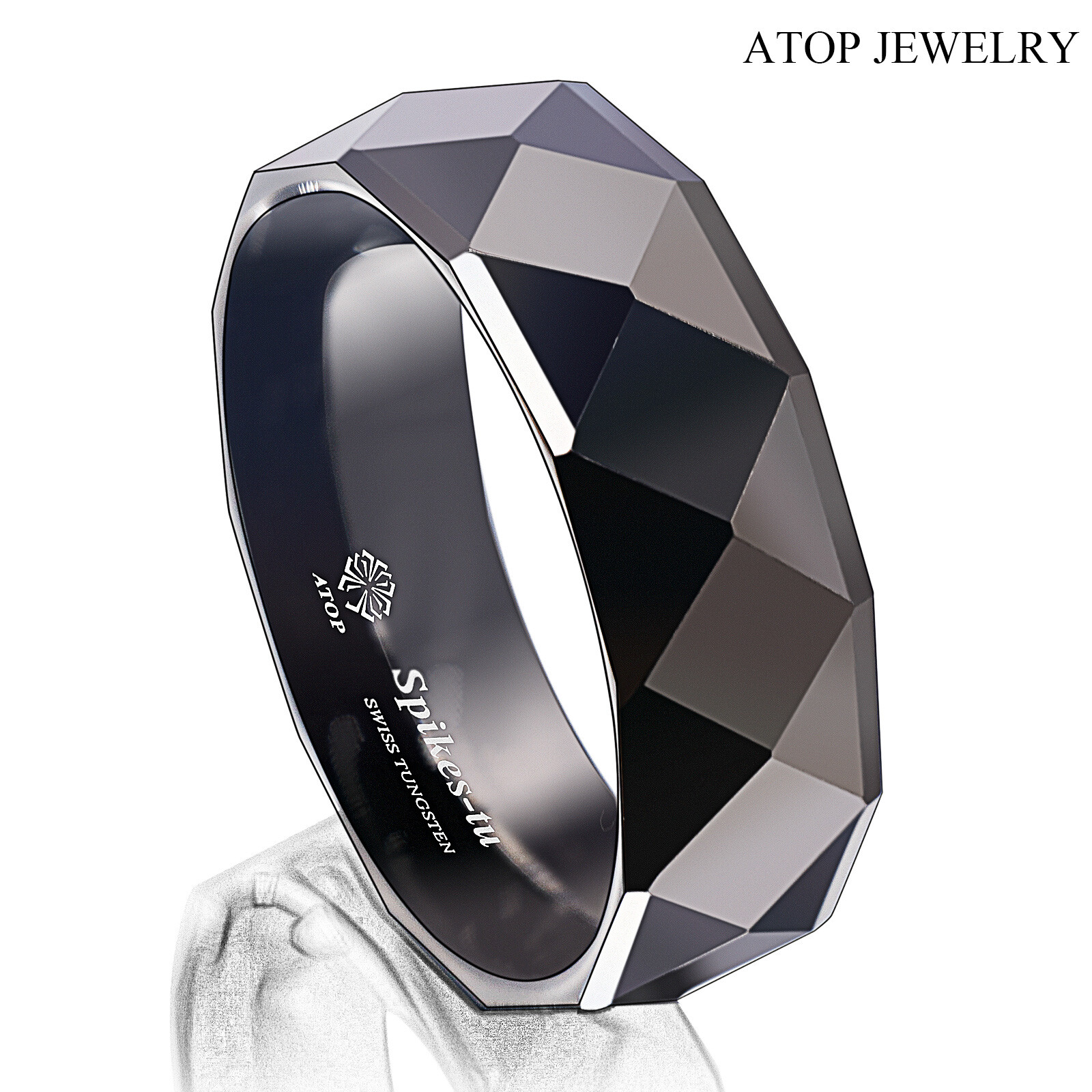 8mm Black Tungsten Carbide Brushed Comfort Fit Wedding Band Ring Men’s-Women’s