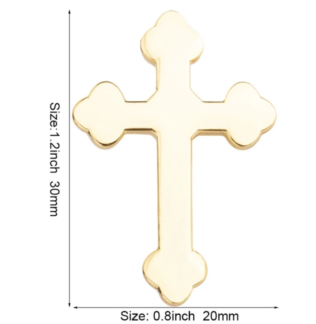 Alloy Gold Cross Lapel Pin 30 x20 mm