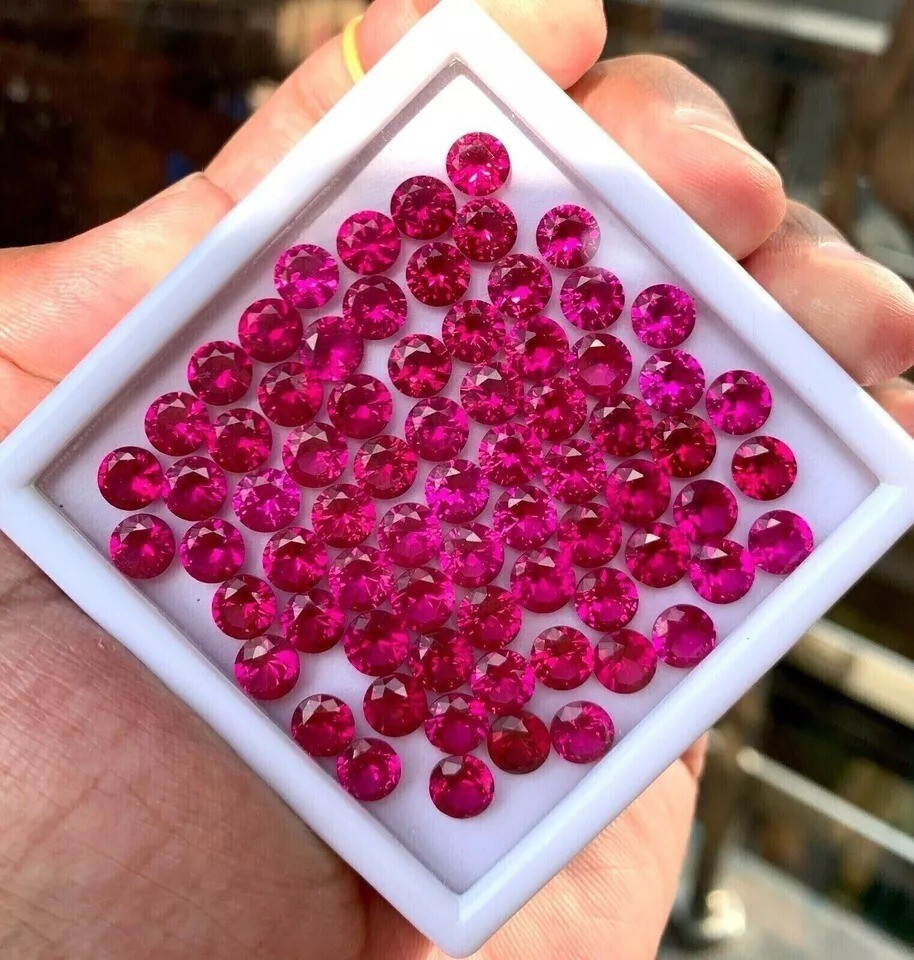 Natural Ruby CERTIFIED Red Round Cut 6 mm Size Lot AAA+ Quality 20 Pcs Gemstone