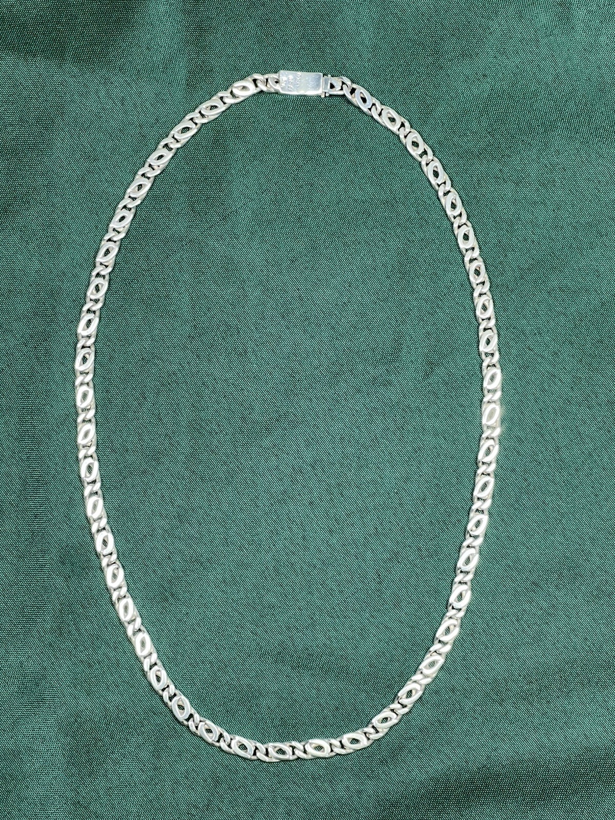VTG MEXICO 925 STERLING SILVER ANCHOR SCROLL MARINERS CHAIN LINK NECKLACE 94g