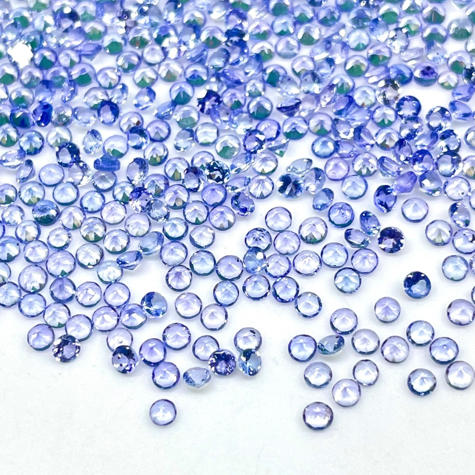 100 Pcs Natural Tanzanite 2mm Round Cut Sparkling Loose Gemstones Lot 3.75 Cts