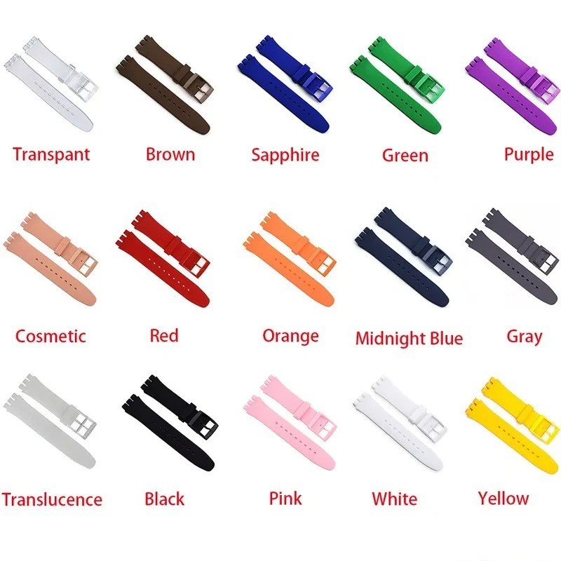 Wrist Watch Band Strap For Swatch 16mm 17mm 19mm 20mm Rubber Silicone Watchband