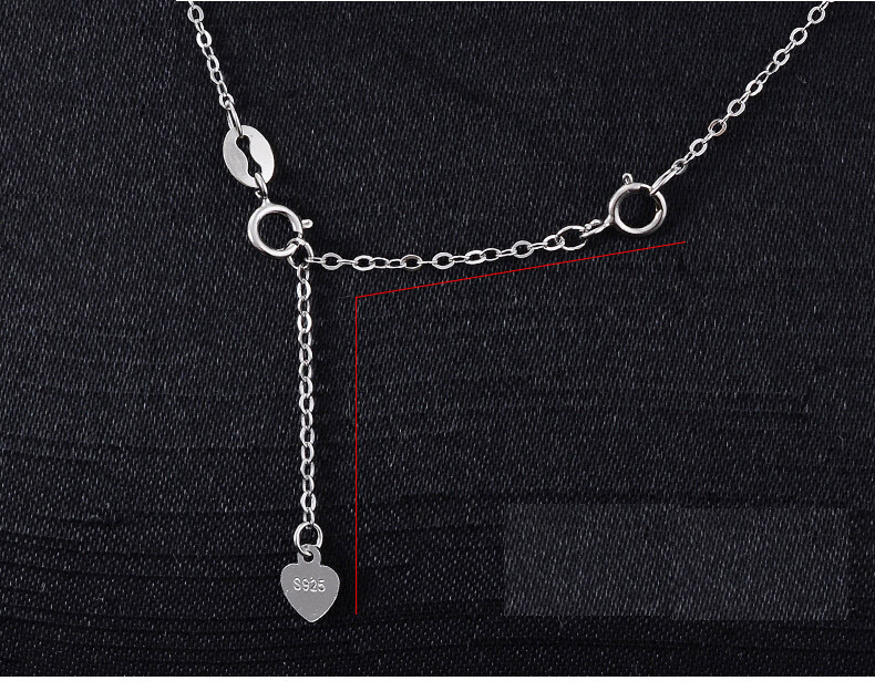 Real 925 Sterling Silver Necklace Extender Heart Drop End Safety Chain Extension