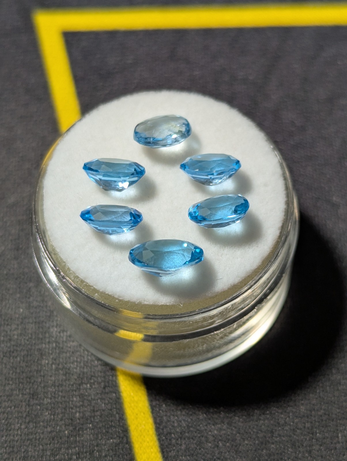 5.05ct tw Natural Sky Blue Topaz 6pc Lot VS-IF Oval Faceted Brazil Loose Gems