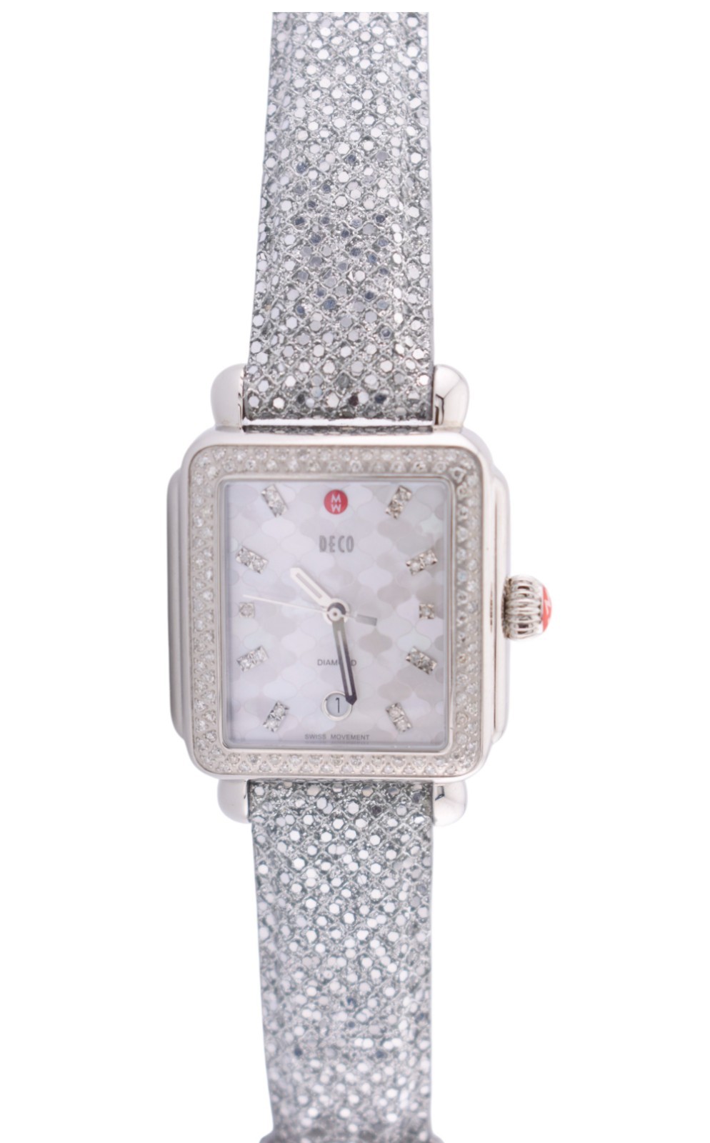 New Michele Deco Mosaic Mother of Pearl Diamond Dial Diamond Watch MW06T01A1046