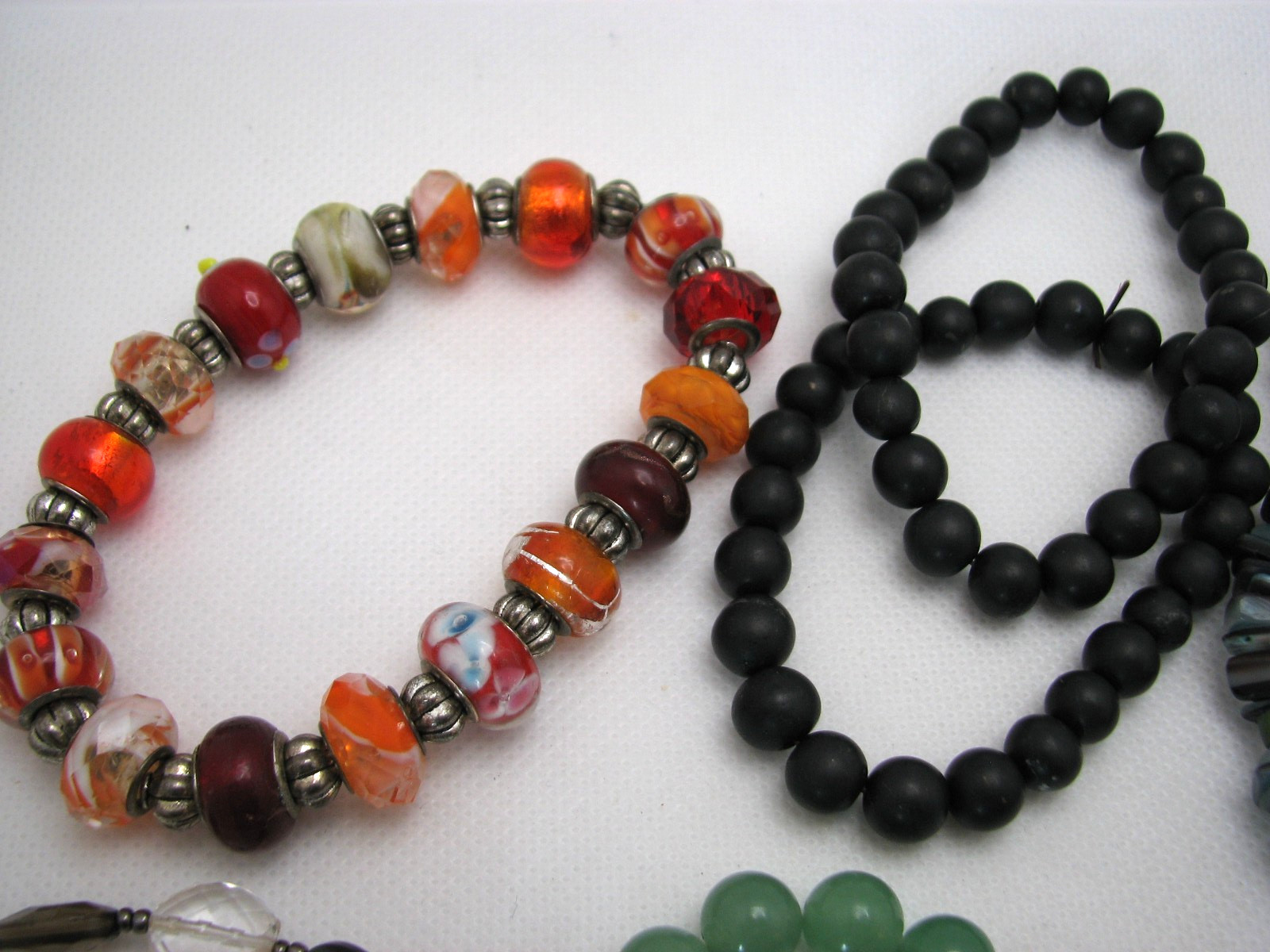 Lot of 17 Vintage Modern Beaded Stretch Bracelets to Wear, Repurpose, Restring