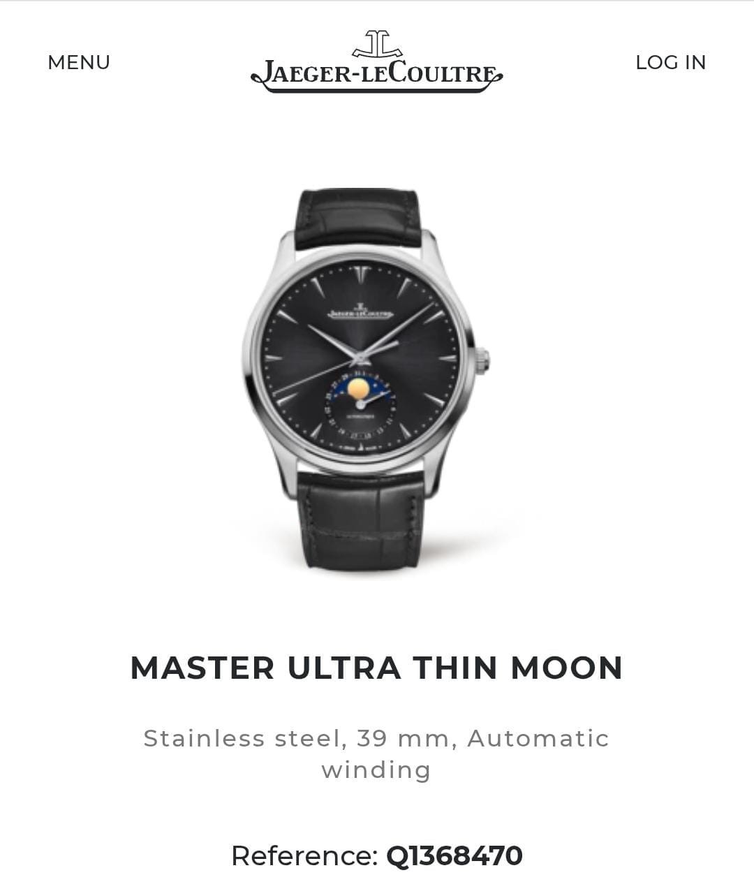 Jaeger-LeCoultre Master Ultra-Thin Moon Watch Q1368470 *NEW* (Read Description)