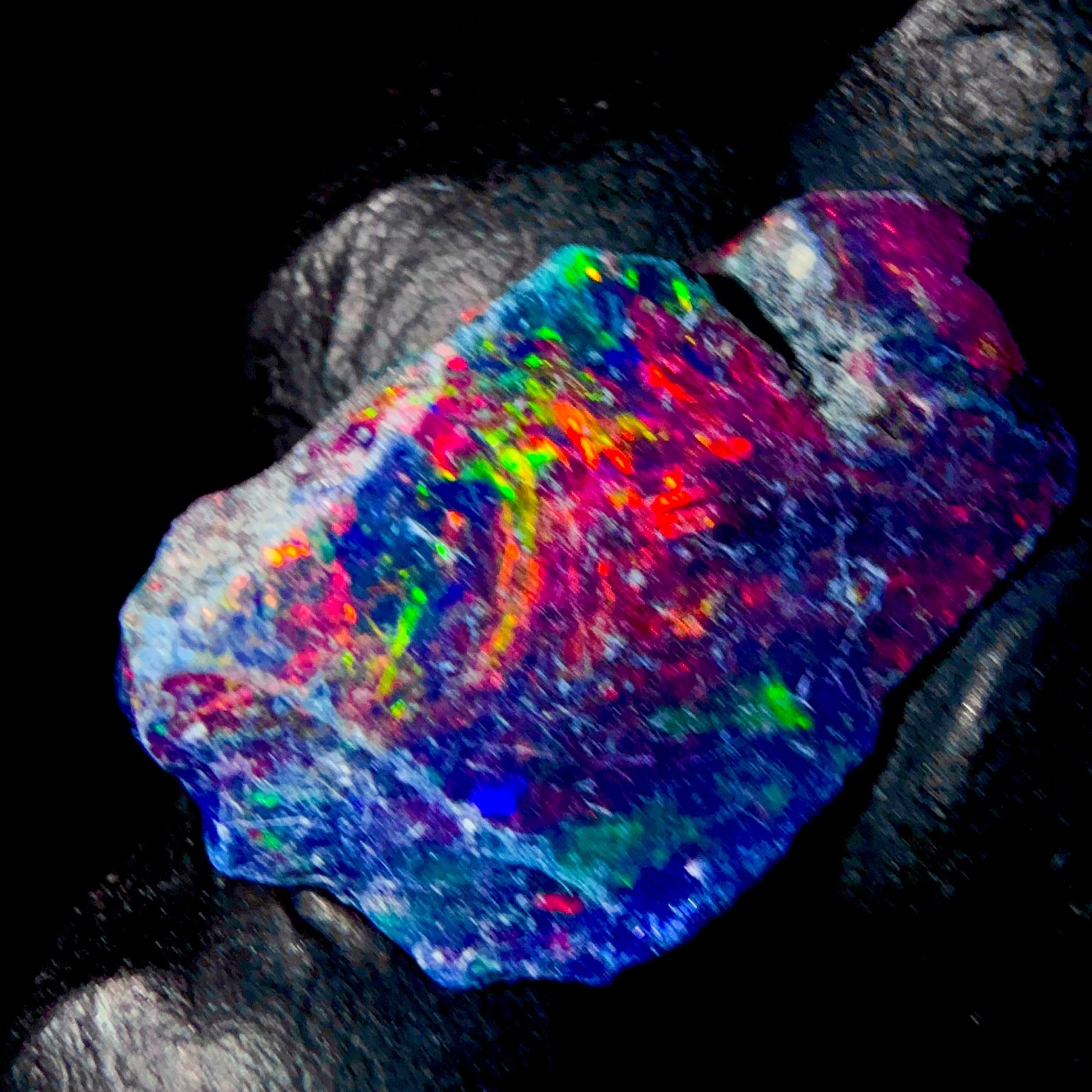10 Ct Black Ethiopian Opal Rough, Jewelry Grade Welo Opal Rough, Multi Fire Opal